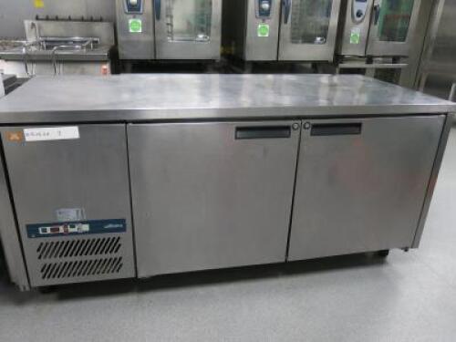 Williams 2 Door Counter Fridge on Castors with Prep Top. Size H85 x W182 x D79cm. Note: requires new castors