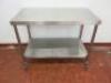 Mobile Stainless Steel Prep Table with Shelf Under, Size H85 x W110 x D60cm.
