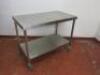 Mobile Stainless Steel Prep Table with Shelf Under, Size H85 x W110 x D60cm. - 4