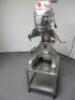 Metcalfe 200-B Commercial Planetary Mixer on Stainless Steel Base. Comes With Stainless Steel Mixing Bowl & 3 Attachments (Whisk,Spiral,Dough Hook).