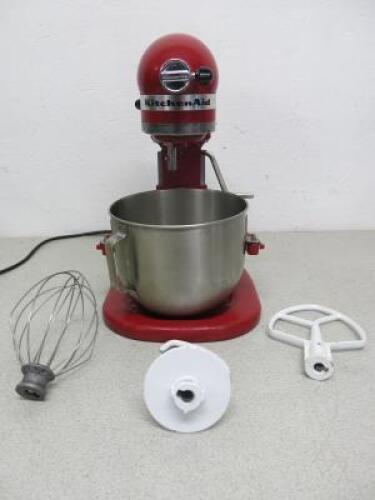 KitchenAid Heavy Duty Mixer in Red. Comes with Mixing Bowl & 3 Mixing Attachments.