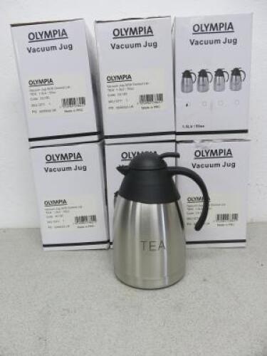 7 x Boxed/New Olympia Vacuum 1.5Lt Jug to Include: 6 x Tea & 1 x Coffee.