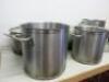 8 x Assorted Sized Stock & Sauce Pans to Include: 6 x Stock Pots & 2 Saucepans & 1 x Lid. - 2