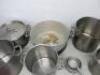 8 x Assorted Sized Stock & Sauce Pans to Include: 6 x Stock Pots & 2 Saucepans & 1 x Lid. - 9