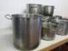 9 x Assorted Sized Stock Pots. - 2