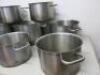 9 x Assorted Sized Stock Pots. - 4