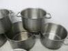 9 x Assorted Sized Stock Pots. - 5