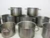 9 x Assorted Sized Stock Pots. - 7