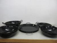 9 x Assorted Sized Enamel Ware Serving Dishes.