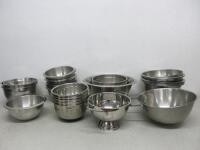 34 x Assorted Sized Stainless Steel Mixing Bowls.