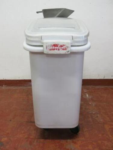 Rubbermaid Mobile Ingredient Bin with Metal Scoop.