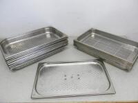 22 x Metal Gastronorm 1/1 Steaming Trays to Include: 10 x Bourgeat 1/2& 11 x Genware 65mm & 1 x Genware 20mm. 