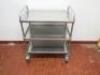 Stainless Steel 3 Tier Clearing Trolley, Size H96 x W80 x D50cm. Comes with 2 Chilewich Mats  - 5