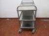 Stainless Steel 3 Tier Clearing Trolley, Size H96 x W80 x D50cm. Comes with 2 Chilewich Mats  - 6