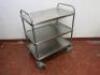 Stainless Steel 3 Tier Clearing Trolley, Size H96 x W80 x D50cm. Comes with 2 Chilewich Mats - 4
