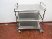 Stainless Steel 3 Tier Clearing Trolley, Size H96 x W80 x D50cm. Comes with 1 Chilewich Mat.