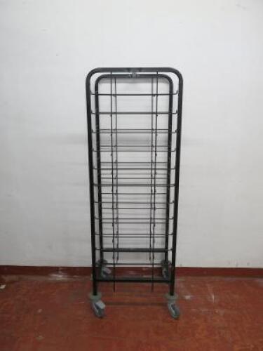 12 Shelf Metal Clearing Trolley, Size H170 x W45 x D56cm.