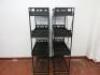 Pair of Black Metal Framed Displays On Castors with 6 Wooden Crates. Size H155 x W74 x D37cm. - 3