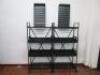 Pair of Black Metal Framed Displays On Castors with 6 Wooden Crates. Size H155 x W74 x D37cm. - 4