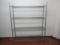 Vogue 4 Shelf Wire Rack. Size H185 x W152 x D46cm.