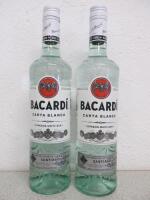 2 x Bottles of Bacardi Carta Blanca Rum, 70cl.