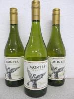 3 x Bottles of Montes Classic Series Chardonnay, 2018, 75cl.