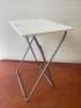 White Melamine Topped, Fold Out Side Table. Size H67cm x W48cm x D38cm. - 2