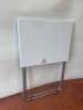 White Melamine Topped, Fold Out Side Table. Size H67cm x W48cm x D38cm. - 3