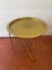 Gold Effect, Round Tray on Fold Out Trestle. Size H50cm x Dia 47cm. - 2