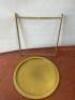 Gold Effect, Round Tray on Fold Out Trestle. Size H50cm x Dia 47cm. - 3