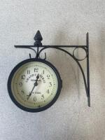 Dual Sided Station Wall Clock. Dia 16cm.