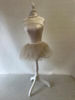 Girls Torso Mannequin on Stand with Dress & Pearl Detail. Size H130cm.
