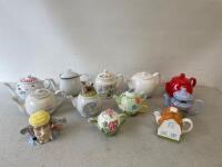 12 x Assorted Style & Size Teapots.