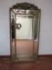 19th Century Style Reproduction Antique Crested & Carved Bevel Edged Mirror with Cushion Margin, Size H185cm x W92cm. - 4