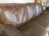 3 & 2 Seater Distressed Brown Leather Sofas with Stud Detail. Size H82cm x W200cm x D94cm & H82cmx W150cm x D94cm. - 4