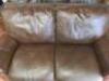 3 & 2 Seater Distressed Brown Leather Sofas with Stud Detail. Size H82cm x W200cm x D94cm & H82cmx W150cm x D94cm. - 10
