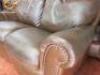 3 & 2 Seater Distressed Brown Leather Sofas with Stud Detail. Size H82cm x W200cm x D94cm & H82cmx W150cm x D94cm. - 11