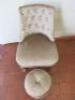 B & M Mode Diamante Collection Chair & Round Foot Stool, Upholstered in Velvet Fabric. - 2