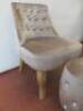 B & M Mode Diamante Collection Chair & Round Foot Stool, Upholstered in Velvet Fabric. - 3