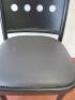 Carlick Black Wood Chair with Grey Faux Leather Upholstered Seat. - 2