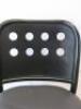Carlick Black Wood Chair with Grey Faux Leather Upholstered Seat. - 3