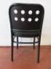 Carlick Black Wood Chair with Grey Faux Leather Upholstered Seat. - 4