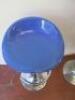 Pair of Lilac Plastic Stools on Chrome Base. - 2