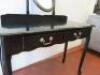 Gloss Black 2 Drawer Dressing Table with Adjustable Mirror. Size H76cm x W100cm x D42cm. - 3