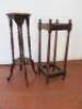 Wood Plant Stand (H)75cm & Wooden Umbrella Stand (H)69cm.