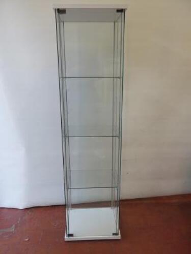 Glass Display Cabinet with 3 Glass Shelves, Size H164cm x W43cm x D37cm.