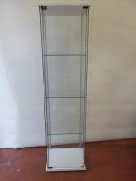 Glass Display Cabinet with 3 Glass Shelves, Size H164cm x W43cm x D37cm.