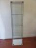 Glass Display Cabinet with 3 Glass Shelves, Size H164cm x W43cm x D37cm.