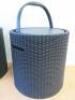 2 x Keter Grey Rattan Cool Stools. Size H44 x DIA43cm. - 2