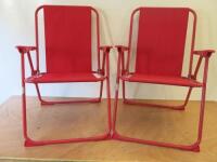 2 x Red Fold Out Chairs.